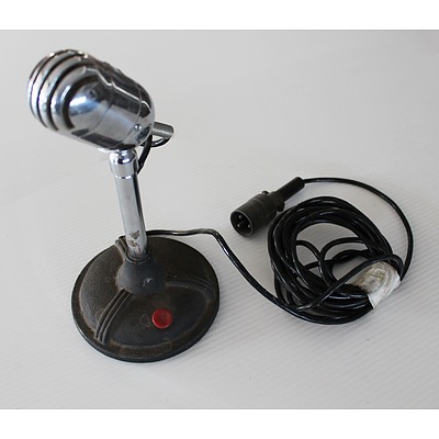Vintage Zephyr Microphone on Cast Iron Base Model Grid 5095MD