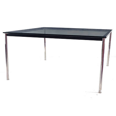 Replica Le Corbusier Glass Top Dining Table