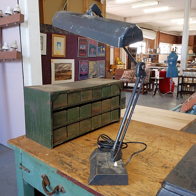 Vintage Planet Adjustable Industrial Work Lamp with Heavy Base