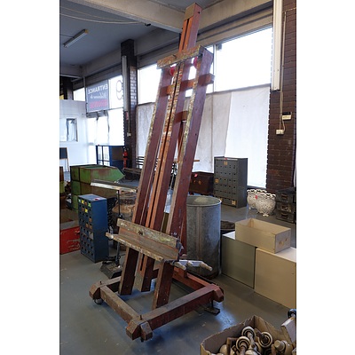 Very Large Hand Crafted Timber Artist's Easel