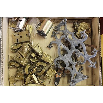 Antique Brass Claw Feet and Castors, and Assorted Vintage Hardware and Sundries