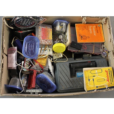 Large Box of Electronics and Electricals, Tools, Hardware and Sundries