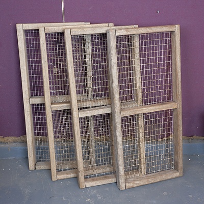 Four Vintage Timber Framed Drying Racks