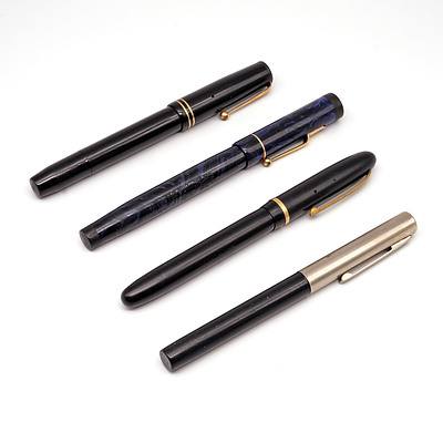 Four Fountain Pens Including Two Swan, One Waterman's, and One Sheaffer (4)