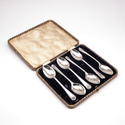 Boxed Set Sterling Silver Teaspoons with Golfing Theme Crest