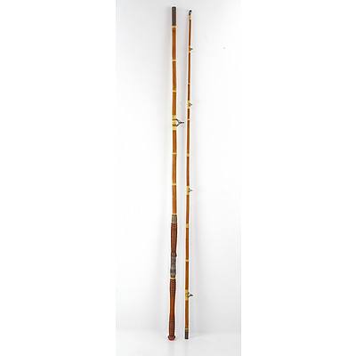 Tall Vintage Bamboo Beach Fishing Rod