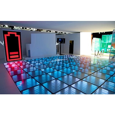 Sustainable Danceclub  7.5 Square Meters of Illuminated 3D Interactive Dance Floor Panels