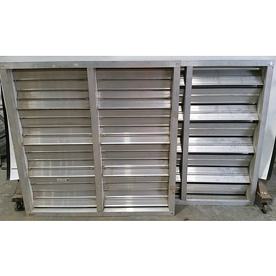 Aluminium 1250mm Industrial Louvre Panels - Lot of Two