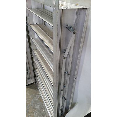 Aluminium 1250mm Industrial Louvre Panels - Lot of Two