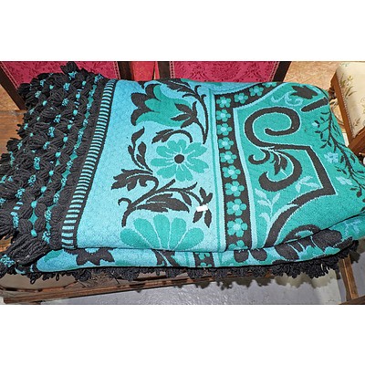 Hand Woven Bed Cover and a South American Rug