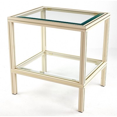 Pierre Vandel Paris Painted Extruded Aluminium and Glass Two Tier Side Table