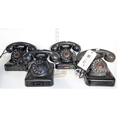 Quantity of Four Vintage Siemens Bakelite Parsi Telephones