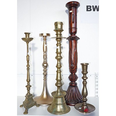 Various Brass and Calantas Candlesticks