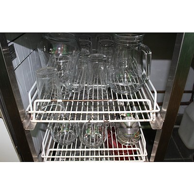 Hobart Ecomax 400 Under Bench Glass Washer and Stainless Steel Shelving Rack
