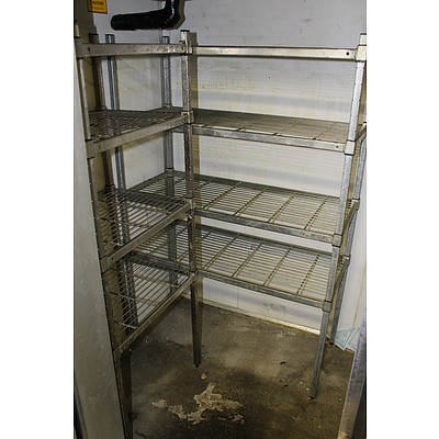 1050mm  and 600mm Stainless Steel Coolroom Shelving Units - Lot of Two