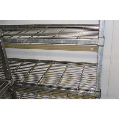 1050mm  and 600mm Stainless Steel Coolroom Shelving Units - Lot of Two