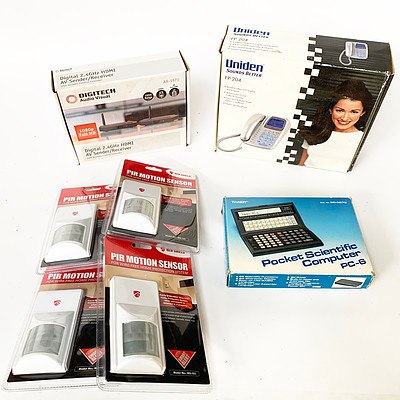Lot of Various Electronic Home Ware Items Including Montion Sensors, AV Sender/Receiver and More