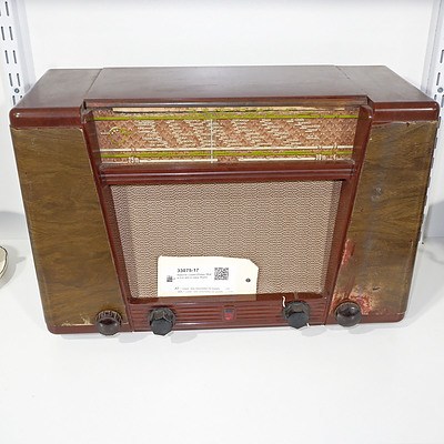 Bakelite Cased Philips Model EX 400 A Valve Radio