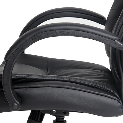 Executive PU Leather Office Computer Chair - Black 