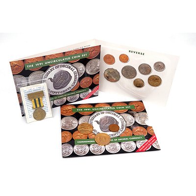 1991 Uncirculated Coin Set, Australia, 1901-2001 Federation Medallion and More