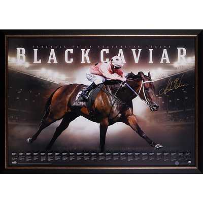 Limited Edition Black Caviar Presentation, Signed by Jockey Luke Nolan, With COA, 17/500