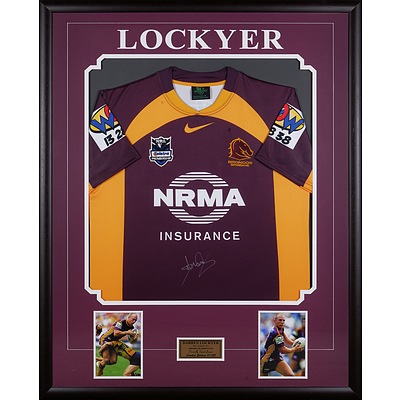 Signed and Framed Darren Lockyer Jersey, with COA, Edition 1/25
