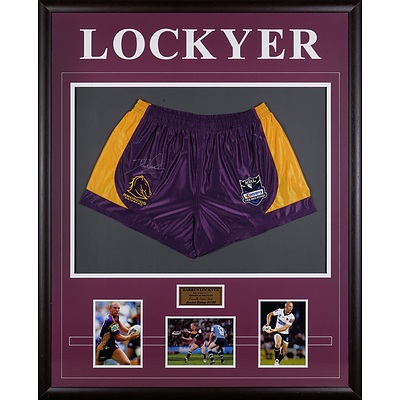 Signed Pair of Darren Lockyer Shorts, with COA, Edition 1/25
