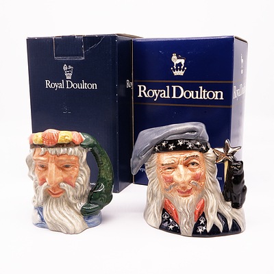Two Boxed Royal Doulton Character Jugs, Neptune D6552 and The Wizard D6909