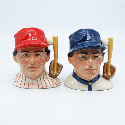 Two Royal Doulton Character Jugs, The Baseball Player D6957 and The Baseball Player D6958