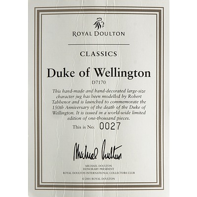 Limited Edition Royal Doulton Duke of Wellington Character Jug, D7170