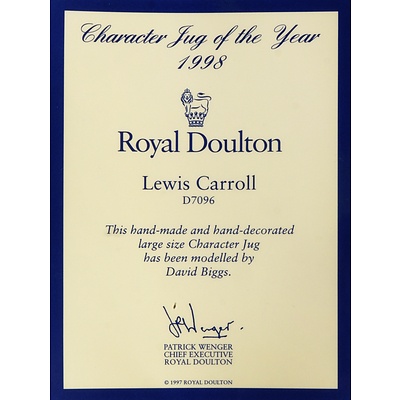 Boxed Royal Doulton Lewis Carroll Character Jug, D7096