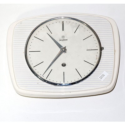 Junghans Ceramic Wall Clock, Mechanical Movement, Circa 1960