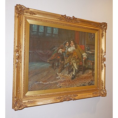 Arthur David McCormick FRGS (Ireland, UK 1860-1943) Treason, Oil on Canvas, Original Gilded Wood and Moulded Gesso Frame