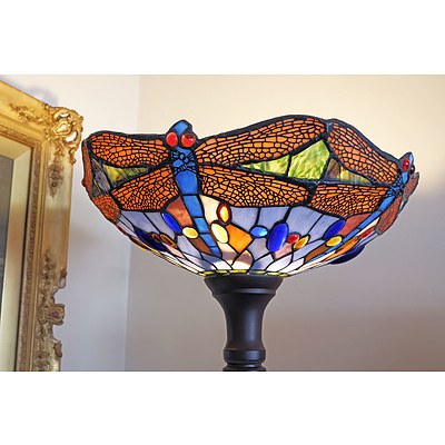 Tiffany Style Leadlight Dragonfly Floor Lamp