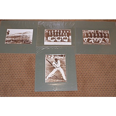 Four Unframed Photographic Reprints, Including Don Bradman
