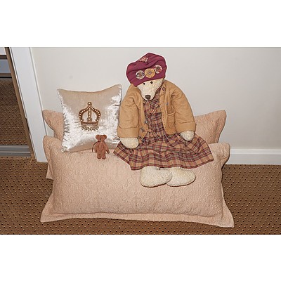 Withdrawn - Various Cushions, Harrods Christmas Decoration and a Bear