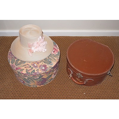 Two Hat Boxes and Gregory Ladner Hat