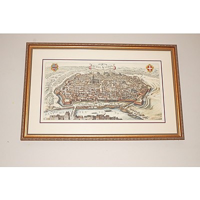 Two Framed Antique Style Topographic Maps
