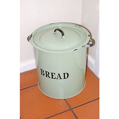 Vintage Enamel Tin Bread Box