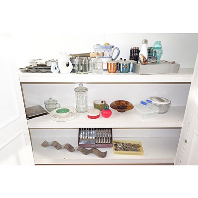 Contents of Kitchen Cupboard, Including St James Flatware Setting for Six