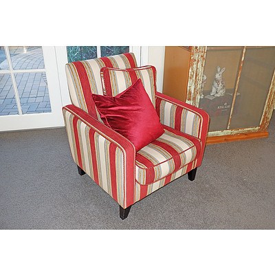 Nicely Upholstered Contemporary Armchair and Cushions