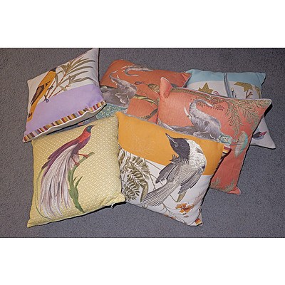 Six Decorative Animal Themed Cushions