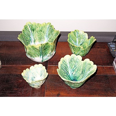 Four Graduating Cabbage Leaf Bowls