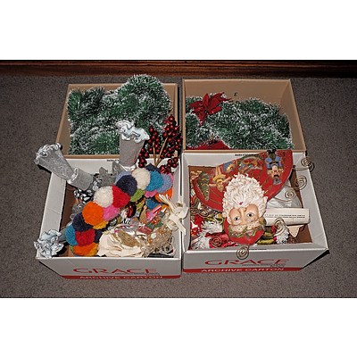 Four Boxed of Various Christmas Decorations