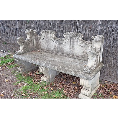Greco Roman Style Cast Composite Garden Bench, Modern