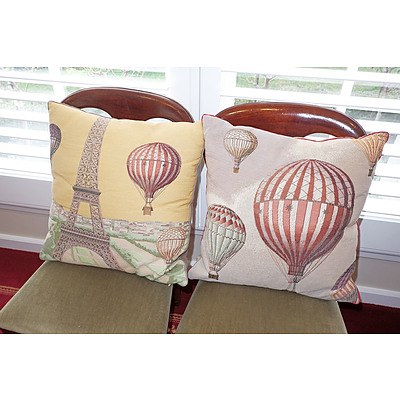 Pair of Contemporary Paris Balloon Theme Cushions