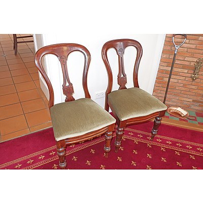 Ten Victorian Mahogany Dining Chairs, Matching Set