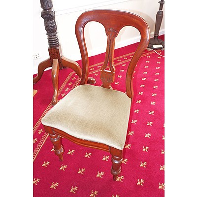 Ten Victorian Mahogany Dining Chairs, Matching Set