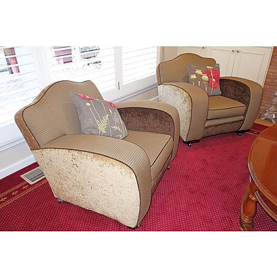 Wonderful Pair of Newly Upholstered Club Chairs