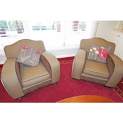 Wonderful Pair of Newly Upholstered Club Chairs